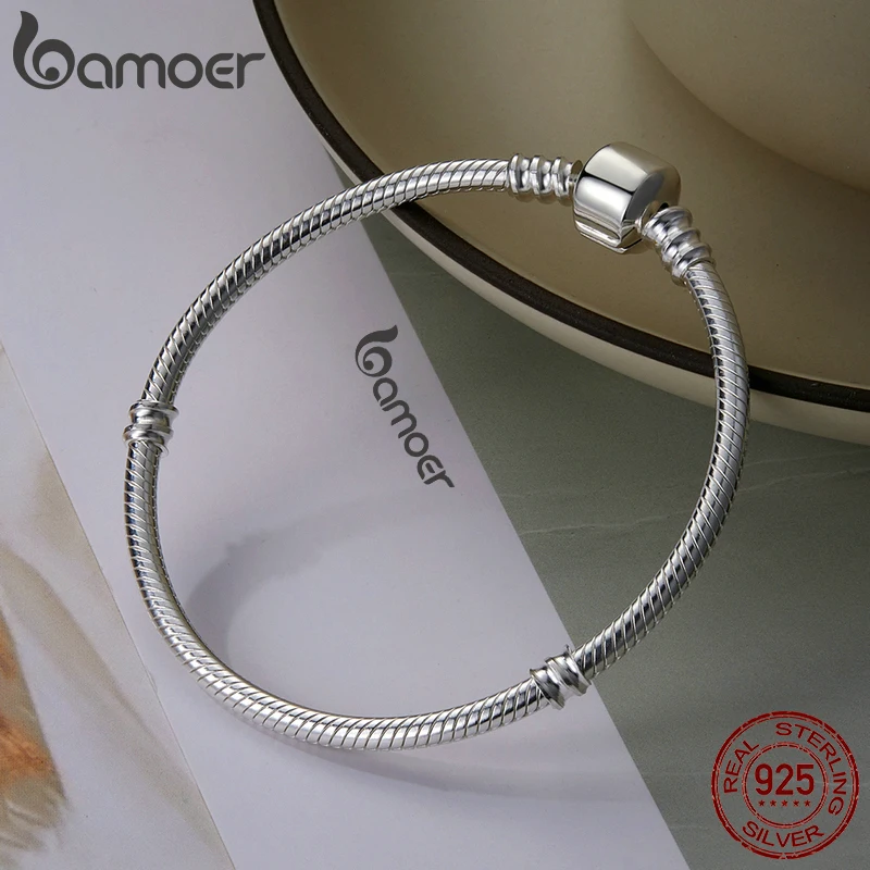 Sterling Silver Snake Chain Bangle & Bracelet for Women Luxury Jewelry